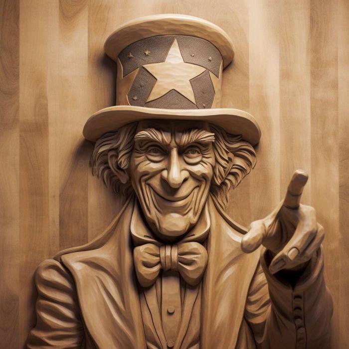 Characters (uncle sam 1, HERO_1217) 3D models for cnc